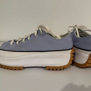 Converse Purple and White Chunky Platform Sneakers